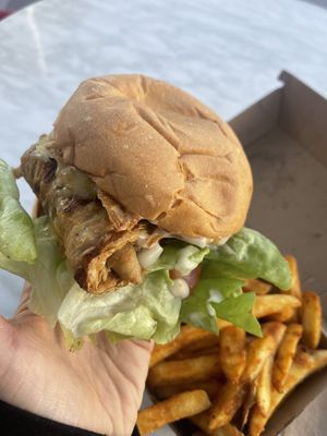 Tender lovin chick'n burger. Really delicious. Will eat it again.   at The Fish Shack in Canberra