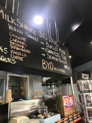 Shakes list  at The Fish Shack in Canberra