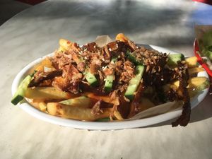 The hoisin duck loaded fries, these were so good at The Fish Shack in Canberra