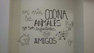 In this Kitchen animals are not ingredients , they are our friends at Lupito Cocina Vegana in La Paz
