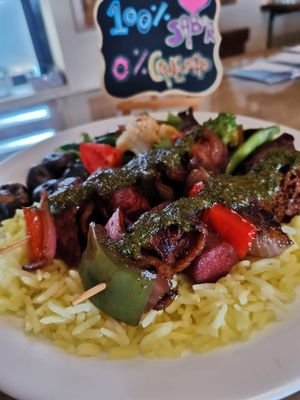 Brocheta, platito especial de sábado at Lupito Cocina Vegana in La Paz