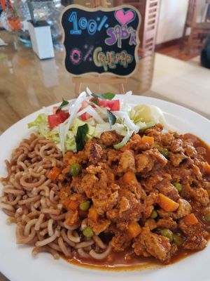 Saice tarijeño at Lupito Cocina Vegana in La Paz