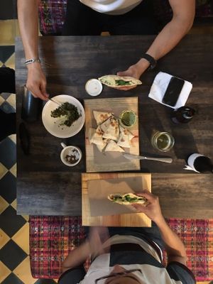 Sharing the love for hummus at Summu in Antigua