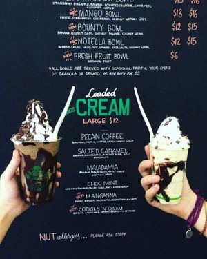 Loaded nice creams with gelato at Charlie's Raw Squeeze - Clontarf in Moreton Bay Region