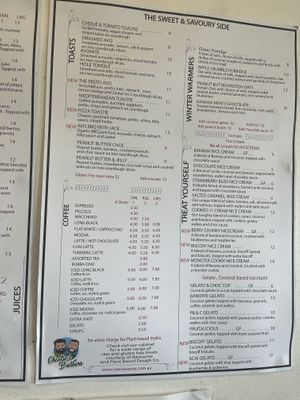 Sweet and savoury menu   at Charlie's Raw Squeeze - Clontarf in Moreton Bay Region