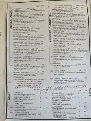 Bowls and smoothies   at Charlie's Raw Squeeze - Clontarf in Moreton Bay Region