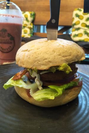 Chick'n Lick'n Burger! at MooFree Burgers - North Lakes in Moreton Bay Region