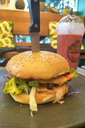 Chipotle Chick'n Burger! at MooFree Burgers - North Lakes in Moreton Bay Region