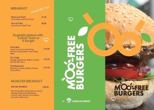 Breakfast menu at MooFree Burgers - North Lakes in Moreton Bay Region