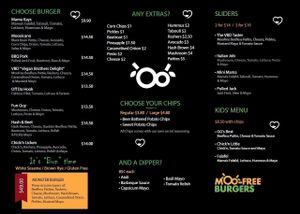 Menu at MooFree Burgers - North Lakes in Moreton Bay Region