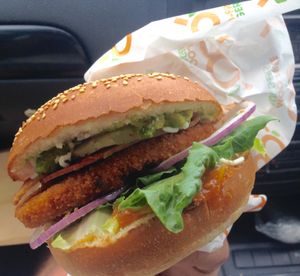 Vegan burger  at MooFree Burgers - North Lakes in Moreton Bay Region