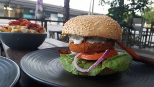 Chicken licken burger at MooFree Burgers - North Lakes in Moreton Bay Region