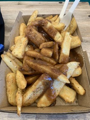 Amazing fries and gravy! at MooFree Burgers - North Lakes in Moreton Bay Region