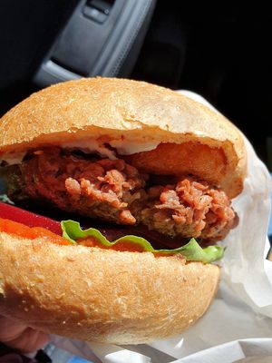 Hash & Beet burger at MooFree Burgers - North Lakes in Moreton Bay Region