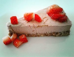 Strawberry cheesecake at Ingreendient in Bangkok