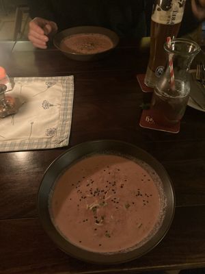 Beetroot cocos soup  at Casa Vita in Wernigerode