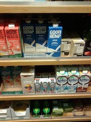 Vegan milks at The Grocery in Newcastle Upon Tyne