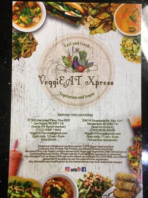 Menu at VeggiEAT Xpress - 99 Ranch Market in Las Vegas