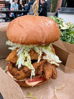 Spicy Chicken (mushroom) burger at Word of Mouth - Food Truck in Los Angeles