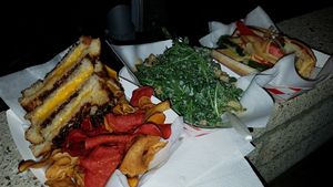 grilled cheese, kale Caesar, Philly cheese steak at Word of Mouth - Food Truck in Los Angeles