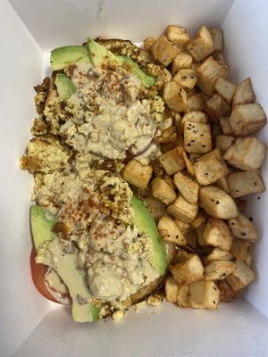 Vegan Benedict w/ Tofu Scramble at Lazy Day Cafe in Salt Lake City