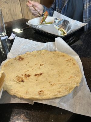 Giant homemade pita  at Oasis Lebanese Cuisine in Beaverton