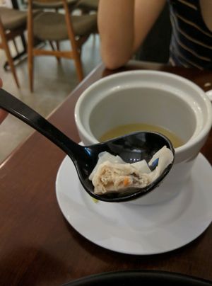 Fillings of the dumplings, good texture with a nice bite from the carrots and black fungus. Good amount of fillings with not too thick skin. at Xiang Yun Vegetarian in Tanjung Tokong