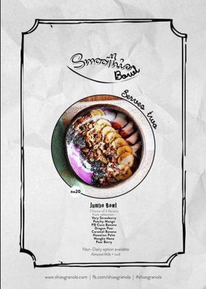 Menu (2/7) at Shia's Homemade Granola in Penang