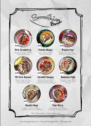 Menu (3/7) at Shia's Homemade Granola in Penang