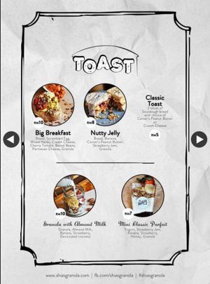 Menu (5/7) at Shia's Homemade Granola in Penang