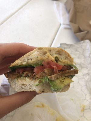 Avocado tempeh melt at Living on the Veg in Beach Haven
