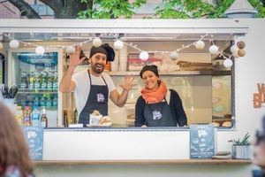 Chefs at The Veggie Burger Club Food Truck in Buenos Aires