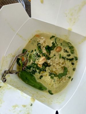 Coconut curry at Quinoa Arago Vegetaria in Barcelona