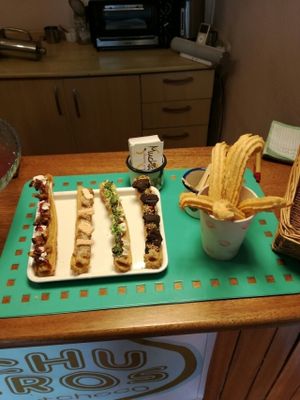 churros fiesta! at The Churro Bar & Vegan Bakery in Cusco