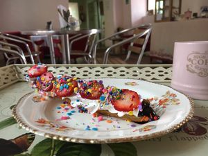 Chocolate filled churro  at The Churro Bar & Vegan Bakery in Cusco
