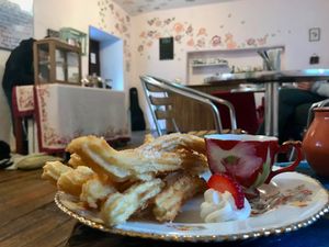 Divine vegan churros! at The Churro Bar & Vegan Bakery in Cusco