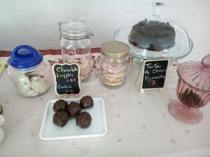 sweet table  at The Churro Bar & Vegan Bakery in Cusco