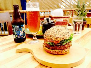 Best lentil burger ever even of you Order the vegan version without mayonnaise  at La Cosecha in Lima