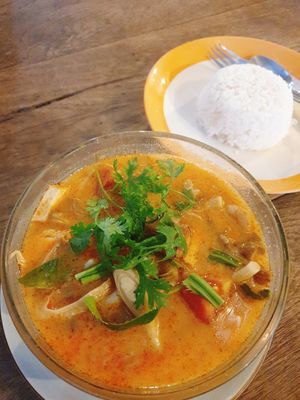 Tom yum soup at Na's Kitchen in Pai