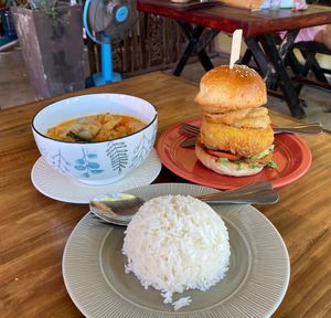 Red curry and tofu burger 😋   at The Chill in Trat