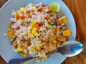 Pineapple fried rice at The Chill in Trat