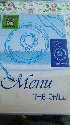 Happy cow on the menu :-) at The Chill in Trat