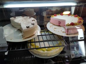 Cake showcase at Sorrir in Wroclaw