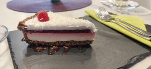 Raspberry coconut cake at Sorrir in Wroclaw