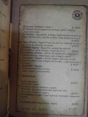 Menu Page 2 at Chancho 6 in Santiago