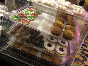 Cookies muffins and donut holes  at Mo'Pweeze Bakery in Denville