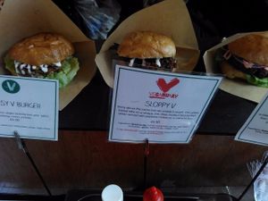 Captured in January 2017. Celebrating Veganuary. at Big V - Greenwich Market Food Stand in South East London