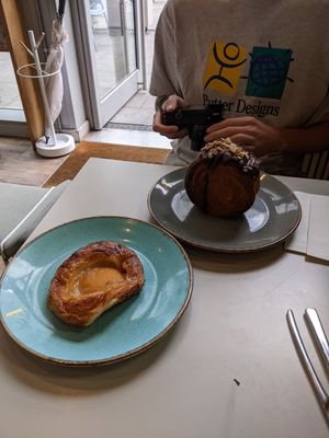 Vegan danish pastry and vegan chocolate Croll at Arapina in South East London