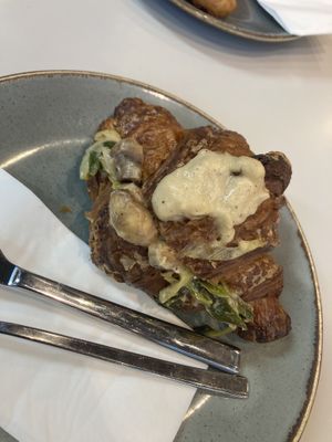 Mushroom and leek croissant  at Arapina in South East London