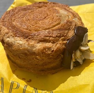 Vegan croll chocolate and almond   at Arapina in South East London